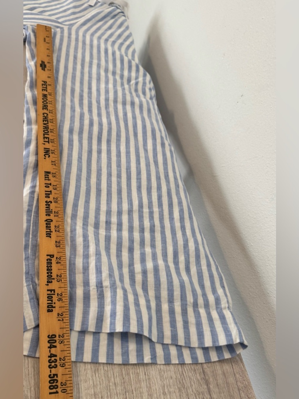 J Crew Wide Leg Cropped Linen Pant Pull On Striped Coastal Relaxed NWT XL T - Picture 6 of 11